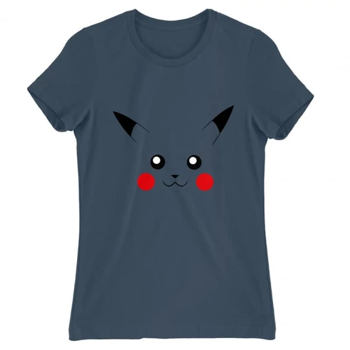 Denim Pokémon női rövid ujjú póló - Pikachu face
