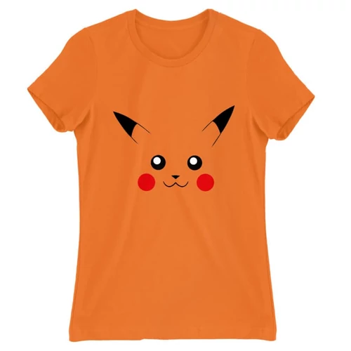 Narancs Pokémon női rövid ujjú póló - Pikachu face