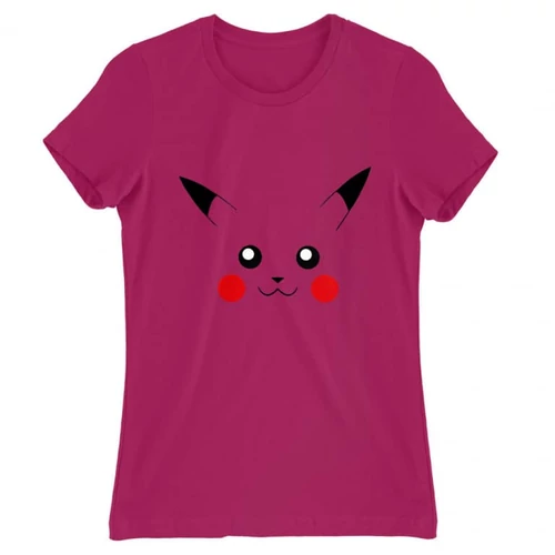Pink Pokémon női rövid ujjú póló - Pikachu face