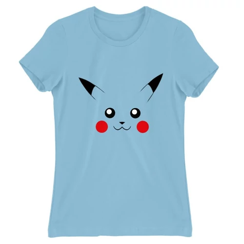 Világoskék Pokémon női rövid ujjú póló - Pikachu face