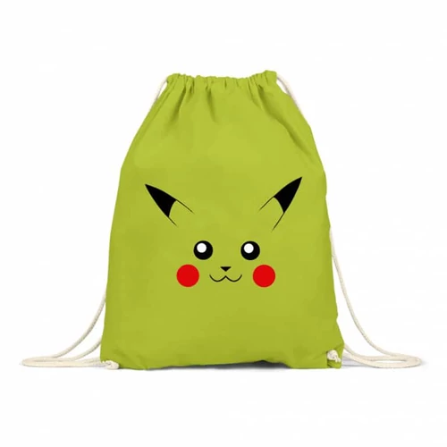 Almazöld Pokémon tornazsák - Pikachu face