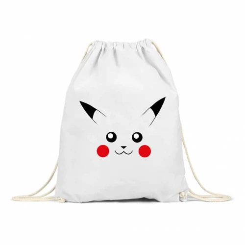 Fehér Pokémon tornazsák - Pikachu face