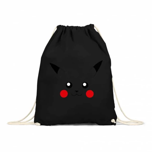 Fekete Pokémon tornazsák - Pikachu face