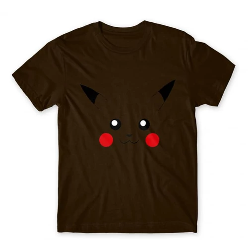 Barna Pokémon férfi rövid ujjú póló - Pikachu face