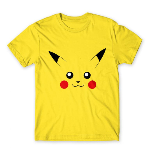 Citromsárga Pokémon férfi rövid ujjú póló - Pikachu face