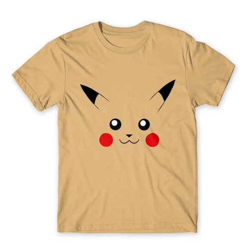 Homok Pokémon férfi rövid ujjú póló - Pikachu face