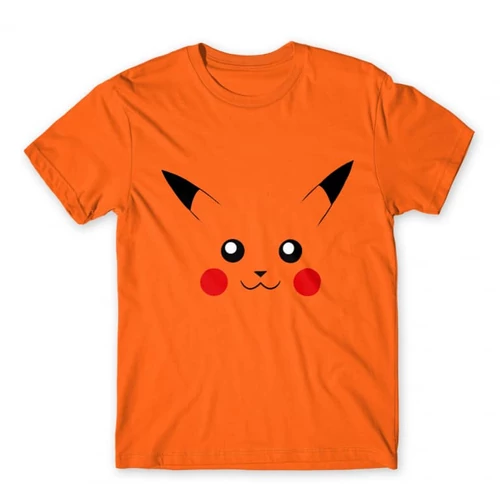Narancs Pokémon férfi rövid ujjú póló - Pikachu face