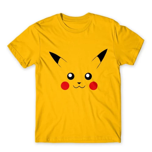 Sárga Pokémon férfi rövid ujjú póló - Pikachu face