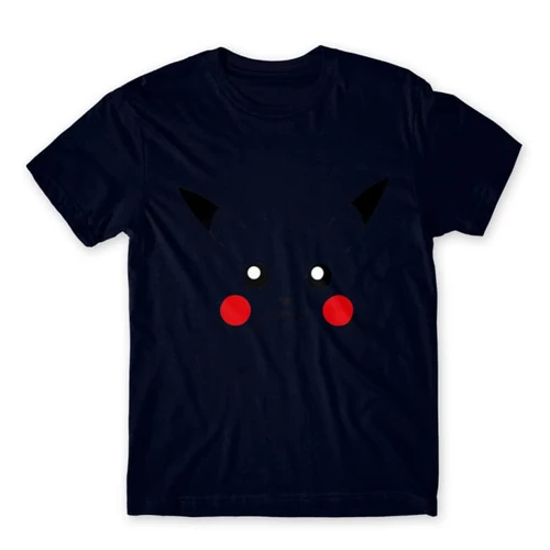 Sötétkék Pokémon férfi rövid ujjú póló - Pikachu face