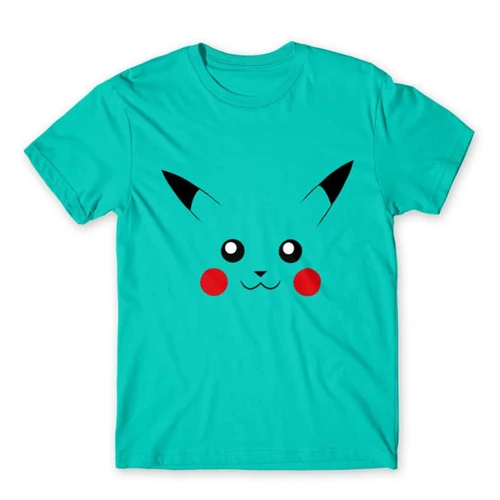 Türkiz Pokémon férfi rövid ujjú póló - Pikachu face