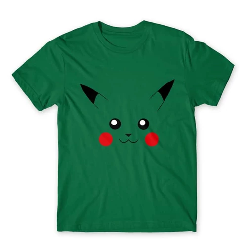 Zöld Pokémon férfi rövid ujjú póló - Pikachu face