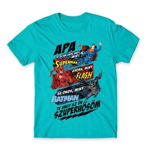 Atollkék Apa, Te vagy az én szuperhősöm - DC Comics hősök - férfi rövid ujjú póló