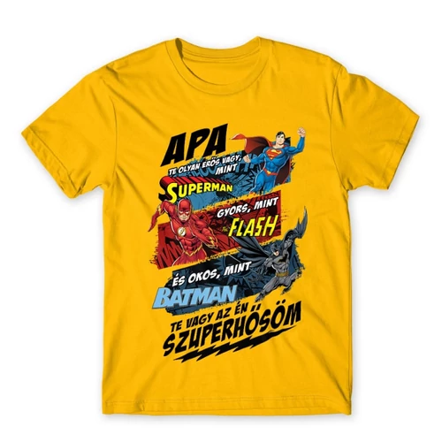 Sárga Apa, Te vagy az én szuperhősöm - DC Comics hősök - férfi rövid ujjú póló