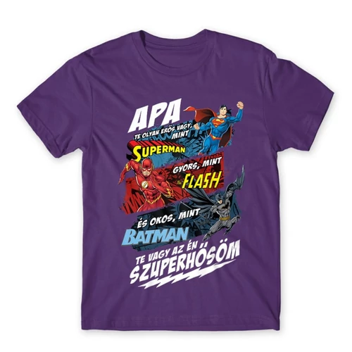 Sötétlila Apa, Te vagy az én szuperhősöm - DC Comics hősök - férfi rövid ujjú póló