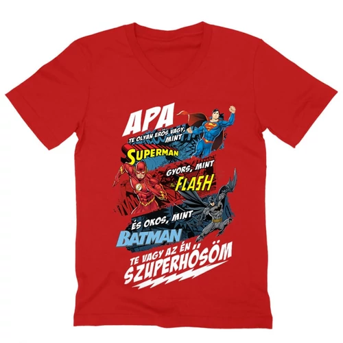 Piros Apa, Te vagy az én szuperhősöm - DC Comics hősök - férfi V-nyakú póló