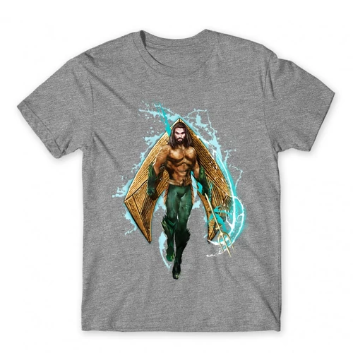 Sportszürke Aquaman férfi rövid ujjú póló - Logó