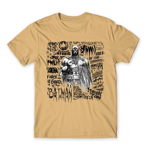 Homok DC Comics Batman férfi rövid ujjú póló - Graphic