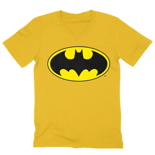 Sárga Batman férfi V-nyakú póló - Logó