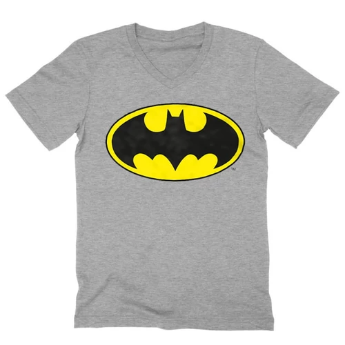 Sportszürke Batman férfi V-nyakú póló - Logó