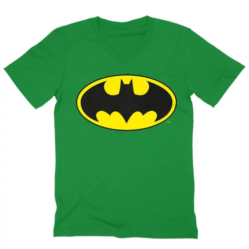 Zöld Batman férfi V-nyakú póló - Logó