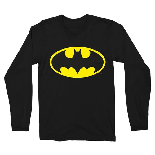 Fekete Batman férfi hosszú ujjú póló - Logó