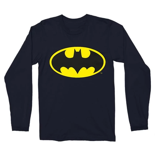 Sötétkék Batman férfi hosszú ujjú póló - Logó