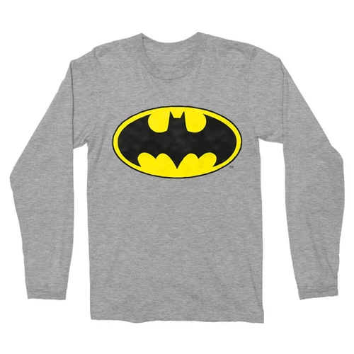Sportszürke Batman férfi hosszú ujjú póló - Logó