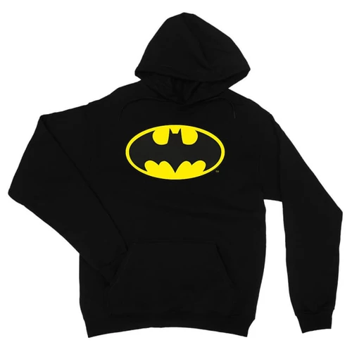 Fekete Batman unisex kapucnis pulóver - Logó