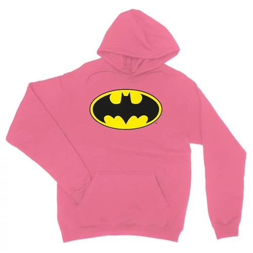 Világos rózsaszín Batman unisex kapucnis pulóver - Logó