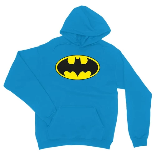 Zafírkék Batman unisex kapucnis pulóver - Logó