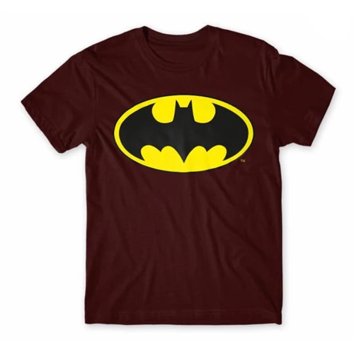 Bordó Batman férfi rövid ujjú póló