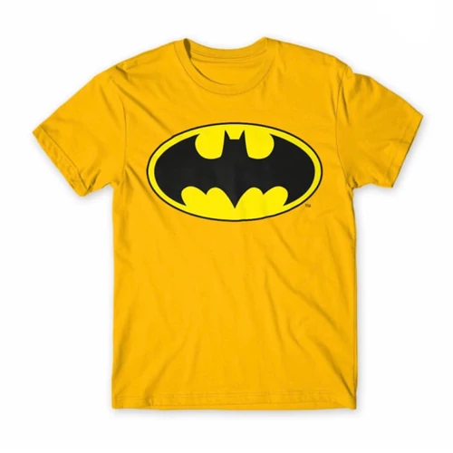 Sárga Batman férfi rövid ujjú póló