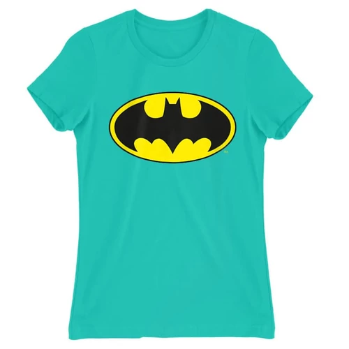 Türkiz Batman női rövid ujjú póló Logó