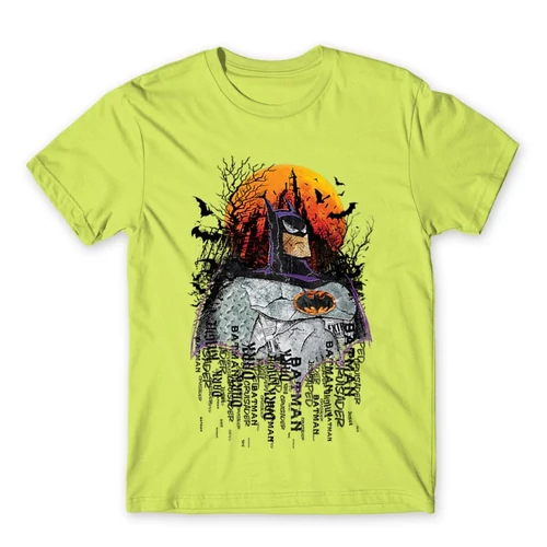 Almazöld Batman férfi rövid ujjú póló - Batman Comic Grunge