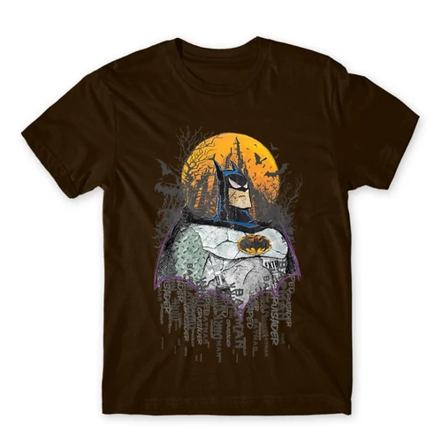 Barna Batman férfi rövid ujjú póló - Batman Comic Grunge