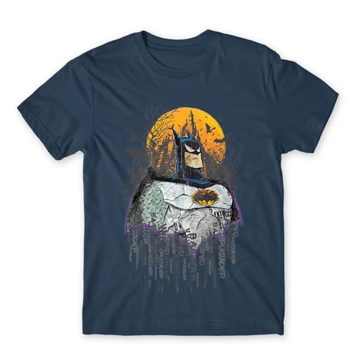 Denim Batman férfi rövid ujjú póló - Batman Comic Grunge
