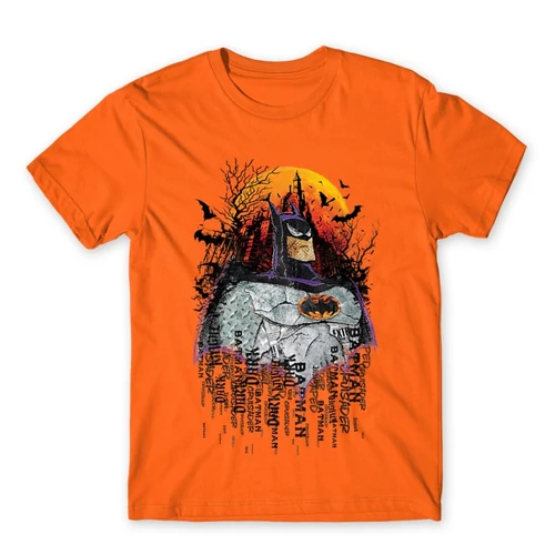 Narancs Batman férfi rövid ujjú póló - Batman Comic Grunge