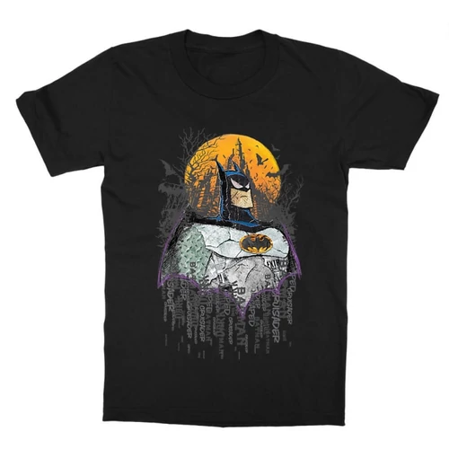 Fekete Batman gyerek rövid ujjú póló - Batman Comic Grunge