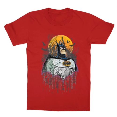 Piros Batman gyerek rövid ujjú póló - Batman Comic Grunge