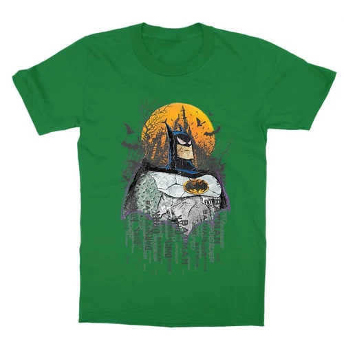 Zöld Batman gyerek rövid ujjú póló - Batman Comic Grunge