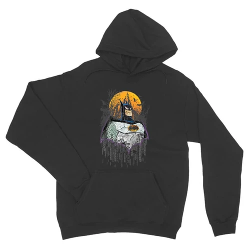 Sötétszükre Batman unisex kapucnis pulóver - Batman Comic Grunge