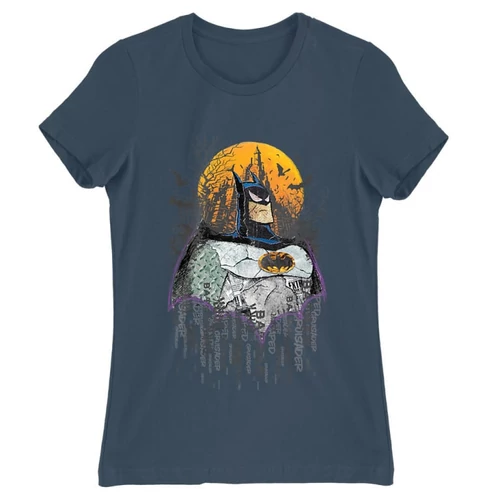 Denim Batman női rövid ujjú póló - Batman Comic Grunge