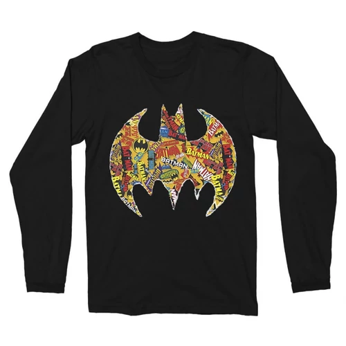 Fekete Batman férfi hosszú ujjú póló - Batman Comics Logó
