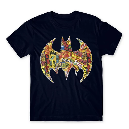 Sötétkék Batman férfi rövid ujjú póló - Batman Comics Logó