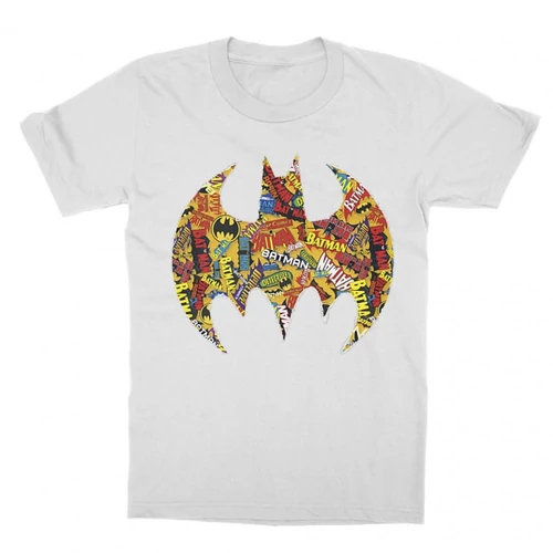 Fehér Batman gyerek rövid ujjú póló - Batman Comics Logó