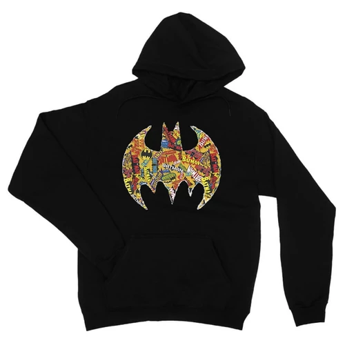 Fekete Batman unisex kapucnis pulóver - Comics Logó