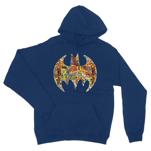 Királykék Batman unisex kapucnis pulóver - Comics Logó