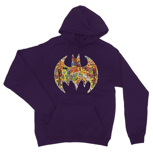 Sötétlila Batman unisex kapucnis pulóver - Comics Logó