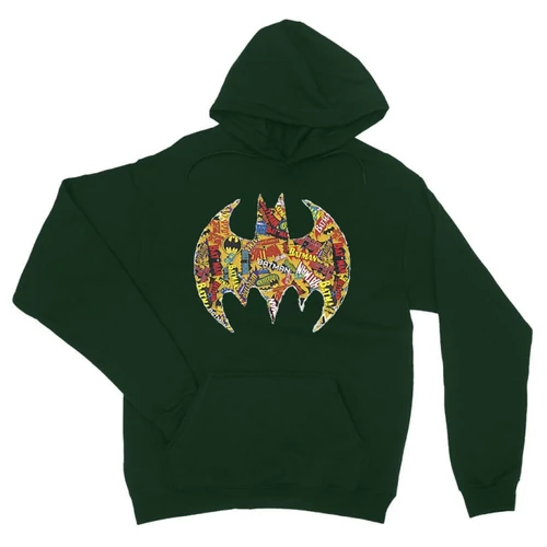 Sötétzöld Batman unisex kapucnis pulóver - Comics Logó