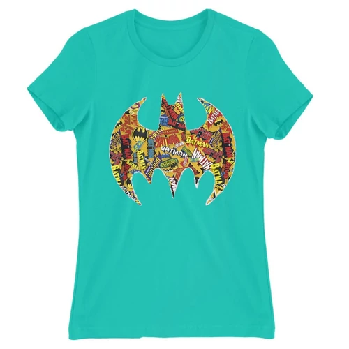 Türkiz Batman női rövid ujjú póló - Batman Comics Logó